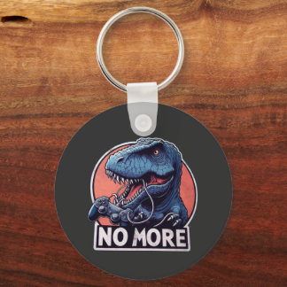 T-Rex Gamer No More Design Keychain