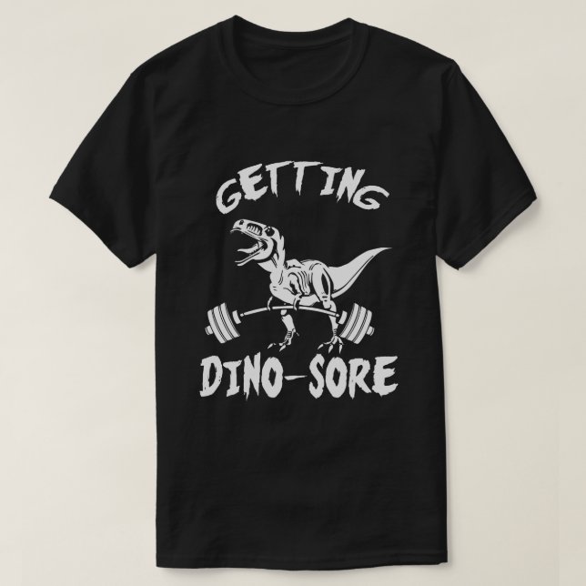 T-Rex, Getting Dino Sore, Funny, Cartoon, Workout T-Shirt Zazzle