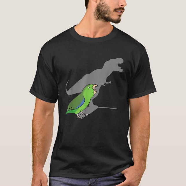T rex Green Parrotlet Cute Parakeet Funny Parrot B T-Shirt (Front)