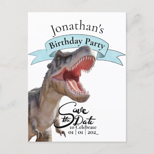 T Rex Happy Birthday Boy Postcard