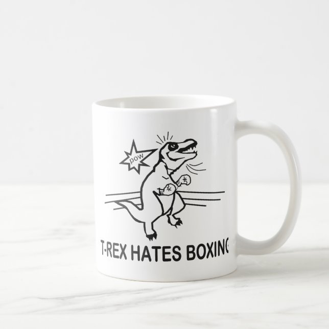 T Rex Hates Boxing Coffee Mug (Right)