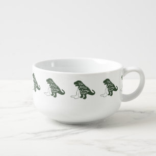 T-rex hates jump rope - Choose background color Soup Mug