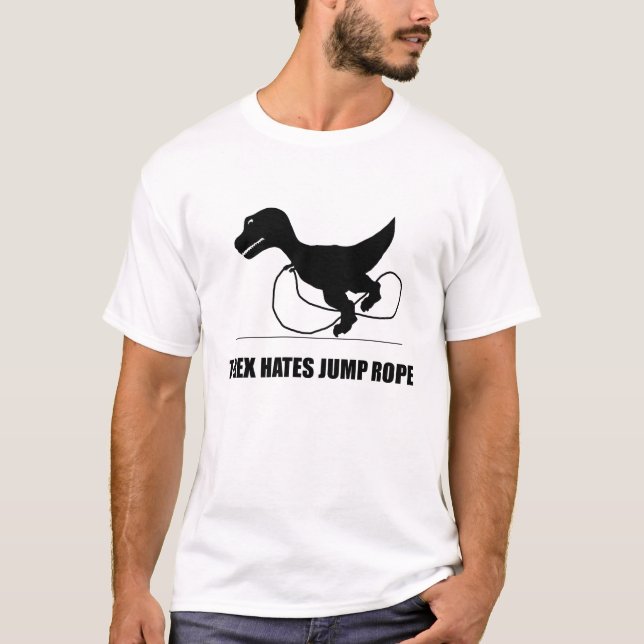 T-Rex Hates Jump Rope T-Shirt (Front)