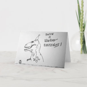 T Rex Hates Opening Presents Christmas Card