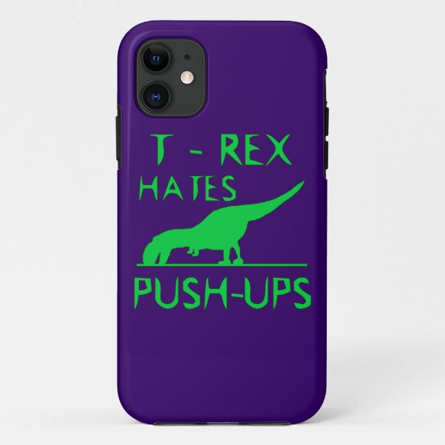 T REX HATES PUSHUPS Funny Dino Design Case-Mate iPhone Case (Back)