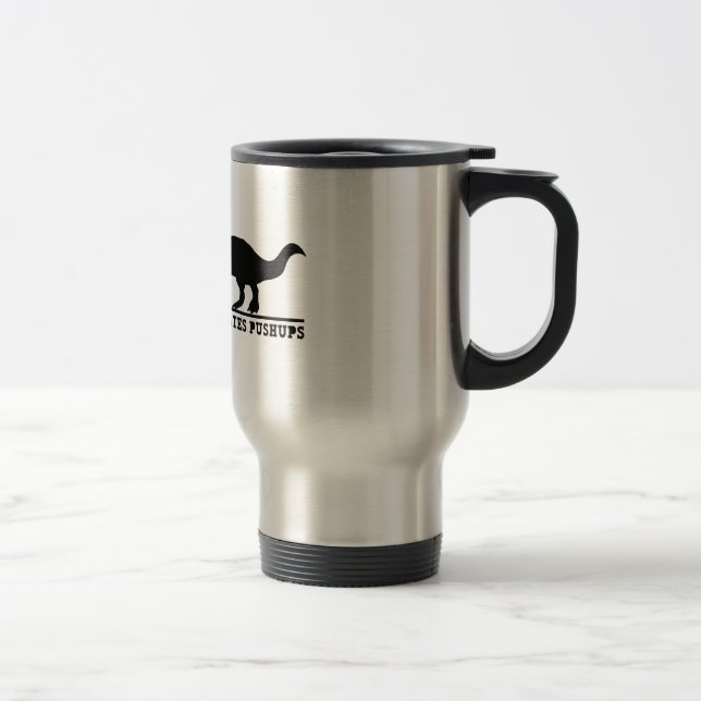 T-Rex Hates Pushups Travel Mug (Right)