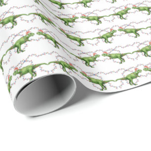 T-Rex Holiday Wrapping Paper