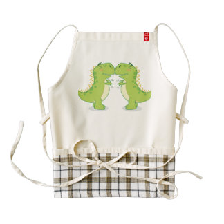 T-Rex Hug...So Close Zazzle HEART Apron