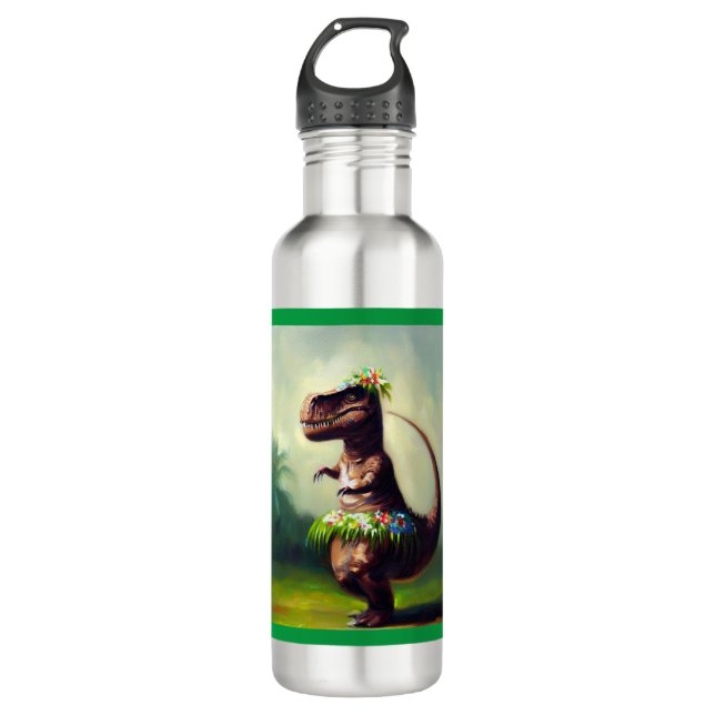 T Rex Hula Dancer Stainless Steel Water Bottle (Front)