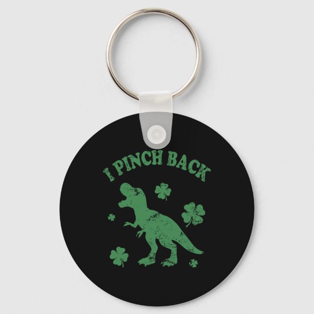 T-rex I Punch Ck Funny St Patrick's Day I Pinch Ck Keychain (Front)