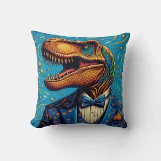 T-rex Image Coin Throw Pillow