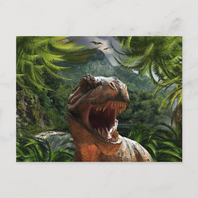 T-Rex In Jungle Postcard Dinosaur (Front)