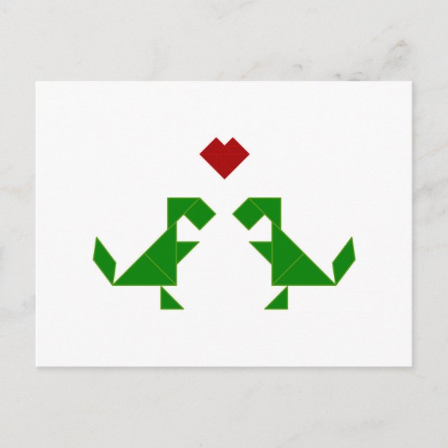 T-Rex in Love (Tangramosaurus Rex) Postcard (Front)