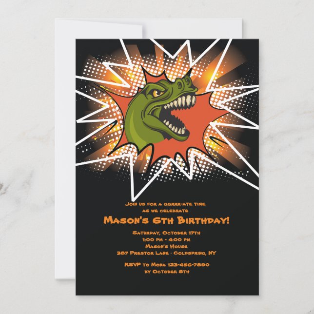 T-Rex Invitation (Front)