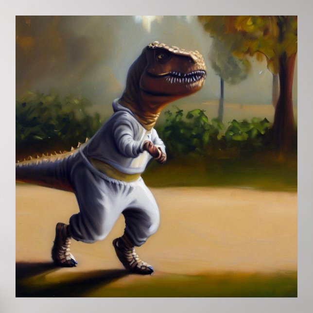 T Rex Jogging Poster (Front)