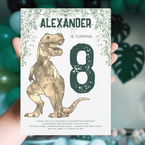 T_Rex Jungle Roar Dinosaur Birthday Party Invitation