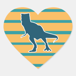 T-rex jurassic dinosaur cartoon heart sticker