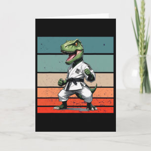 T.rex Karate Gi Black Belts Fierce Powerful Stance Card