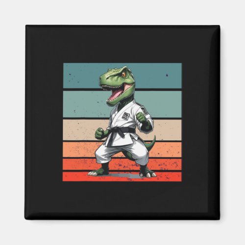 T.rex Karate Gi Black Belts Fierce Powerful Stance Magnet