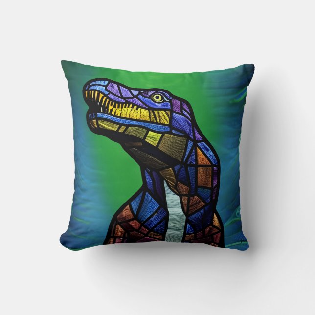 T-Rex King Of The Dinosaurs Throw Pillow (Front)