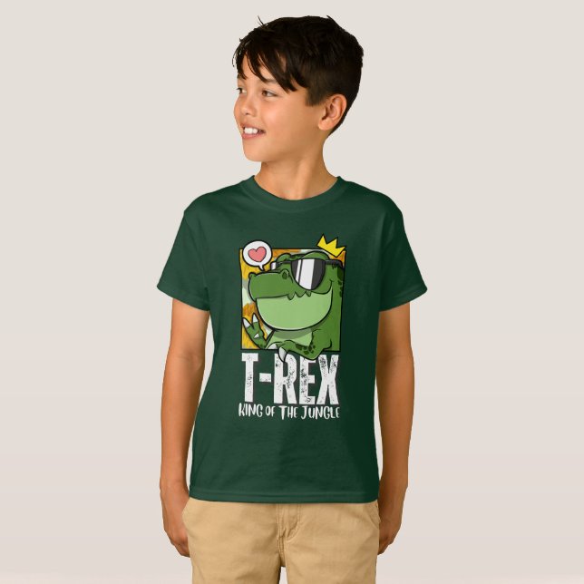 T-rex - King Of The Jungle T-Shirt (Front Full)