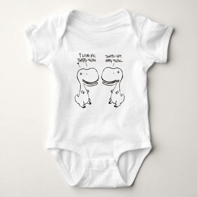 T-rex love baby bodysuit (Front)