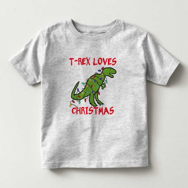 T-Rex Loves Christmas Toddler T-shirt (Front)