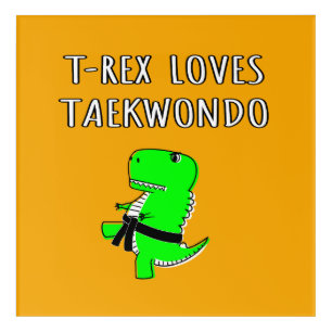 T Rex Loves Taekwondo Acrylic Print