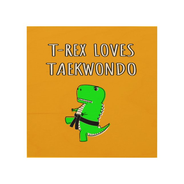 T Rex Loves Taekwondo Acrylic Print (Front)