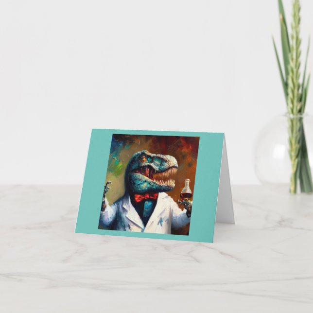 T Rex Mad Scientist Card (Front)