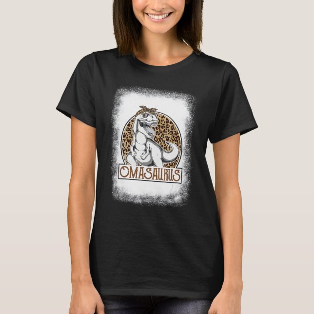 T Rex Oma Leopard  For Women Mothers Day Omasaurus T-Shirt (Front)