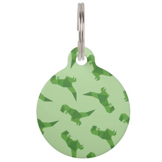 T-Rex Origami Pet ID Tag (Front)