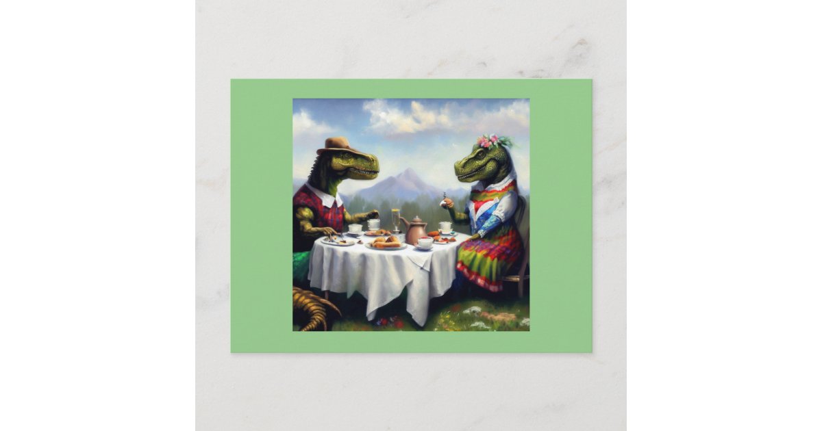 Rex Postcards T Rex Picnic Postcard | Zazzle