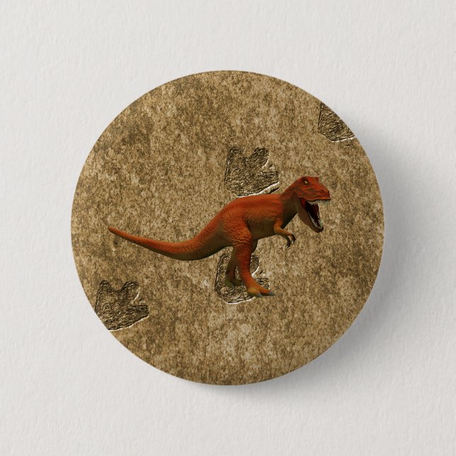 T Rex Pinback Button (Front)