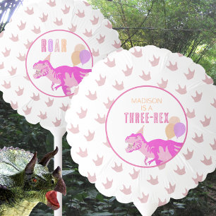 T-Rex Pink Roar Custom Dinosaur Birthday Party Balloon