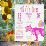 T-Rex Pink Three-Rex Milestone Year Board