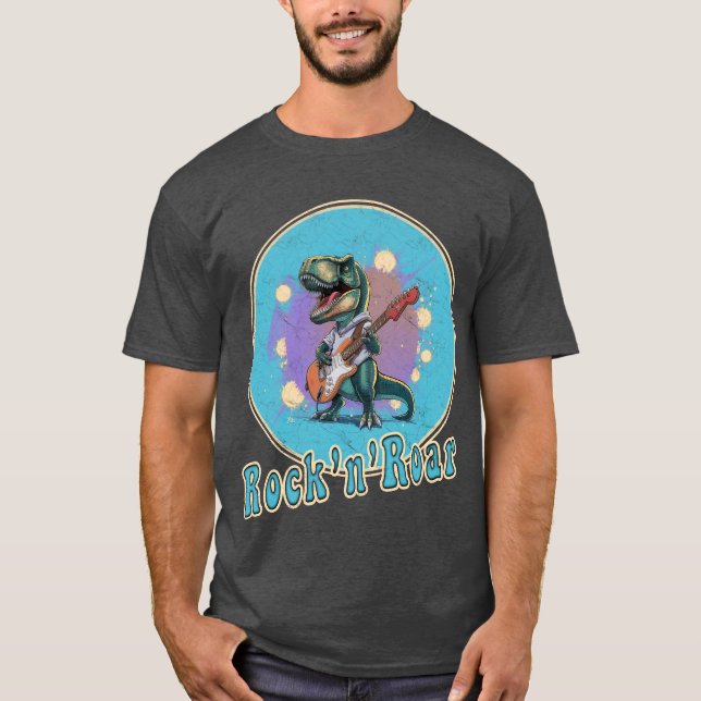T-Rex Playing a Guitar - Rock'n'Roar T-Shirt (Front)