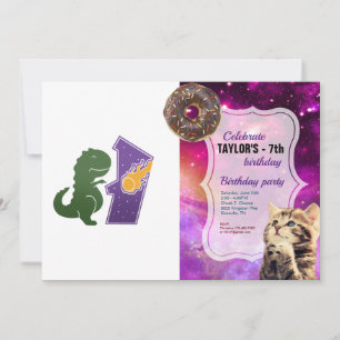T rex playing - Choose background color Invitation