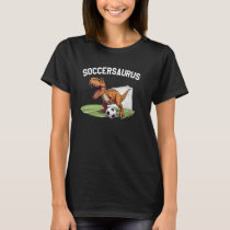T-Rex Playing Soccer Football Dinosaur Soccer Play T-Shirt