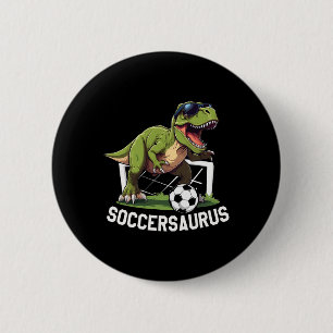 T-rex Playing Soccer Footbyll Dinosaur Soccer Play Button