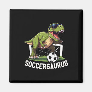 T-rex Playing Soccer Footbyll Dinosaur Soccer Play Magnet