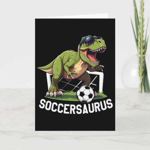T-rex Playing Soccer Footll Dinosaur Soccer Player Card