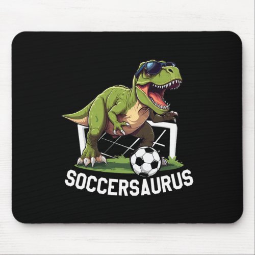 T-rex Playing Soccer Footll Dinosaur Soccer Player Mouse Pad