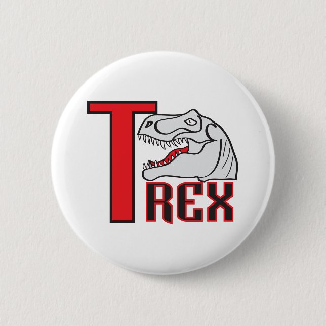 T-Rex portrait Pinback Button (Front)