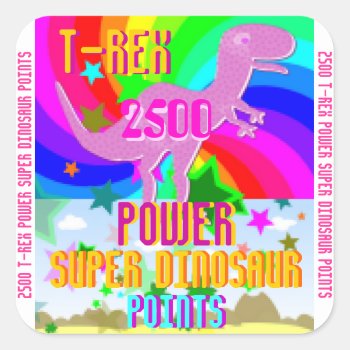 T-rex Power Super Dinosaur 2500 Points Stickers by dinoshop at Zazzle
