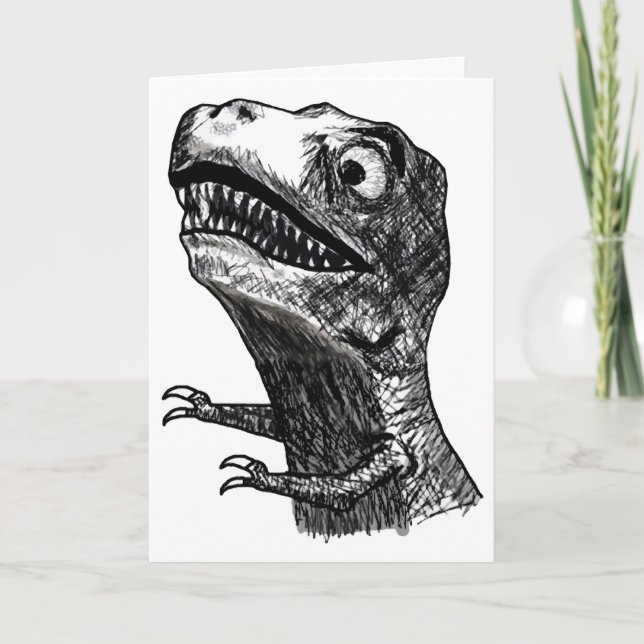 T-Rex Rage Meme - Greeting Card (Front)