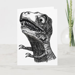 T-Rex Rage Meme - Greeting Card