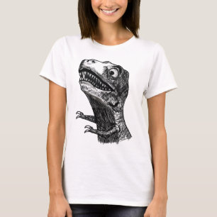 T-Rex Rage Meme - Ladies Fitted T-Shirt
