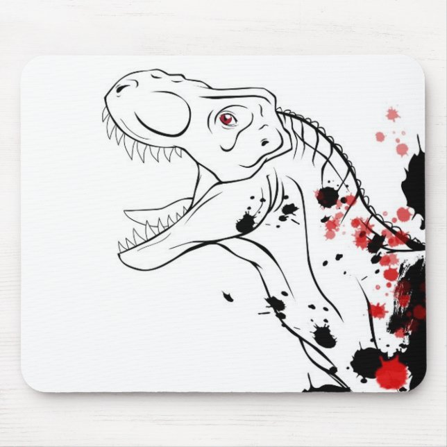 T-Rex (Red and Black) Mouse Pad (Front)