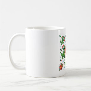 T-Rex Santa Hat Christmas Dinosaur Coffee Mug